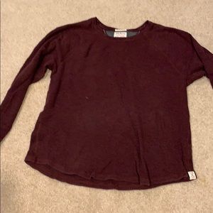 Lucky brand maroon waffle long sleeve top